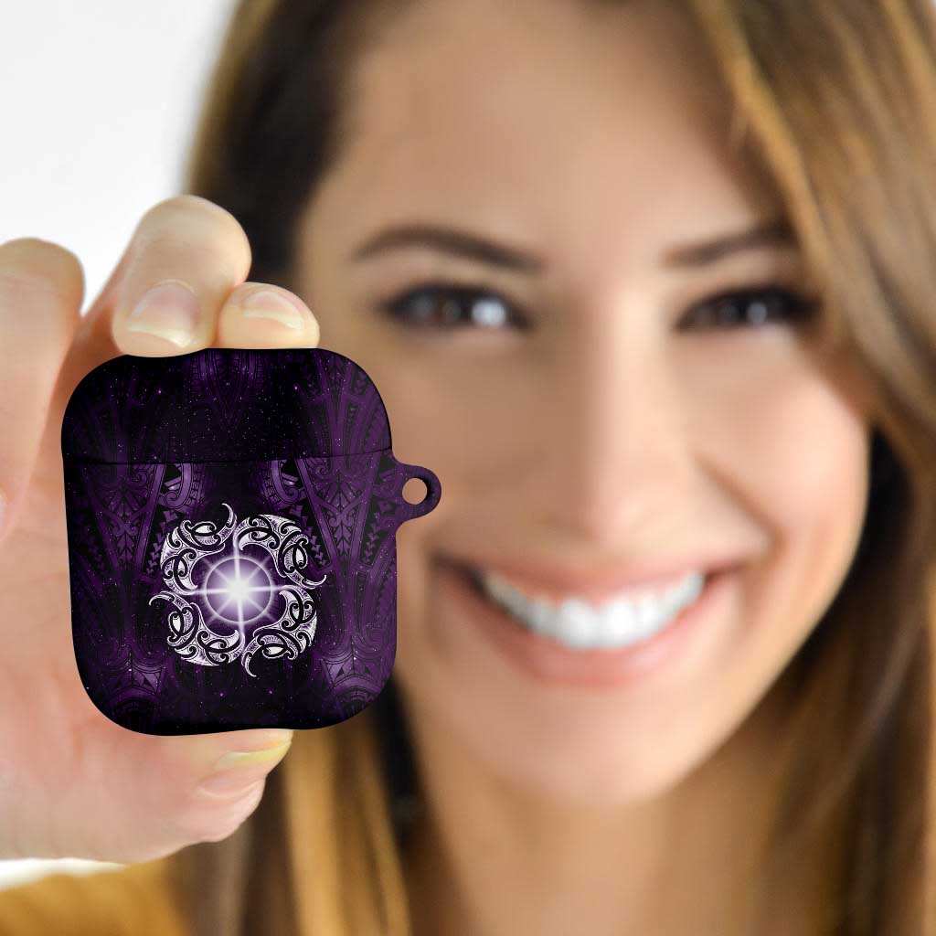 New Zealand Matariki Waipunarangi AirPods Case Maori Moko Purple Galaxy