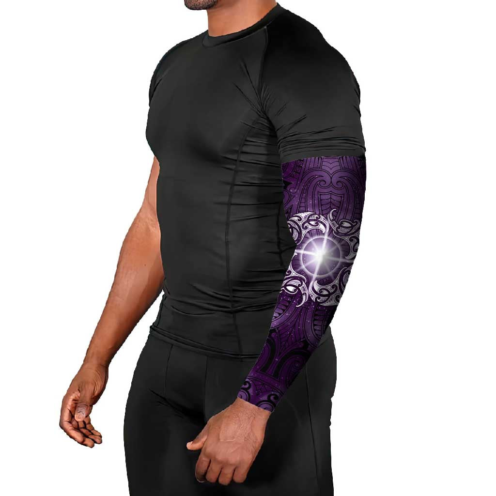 New Zealand Matariki Waipunarangi Arm Sleeves Maori Moko Purple Galaxy