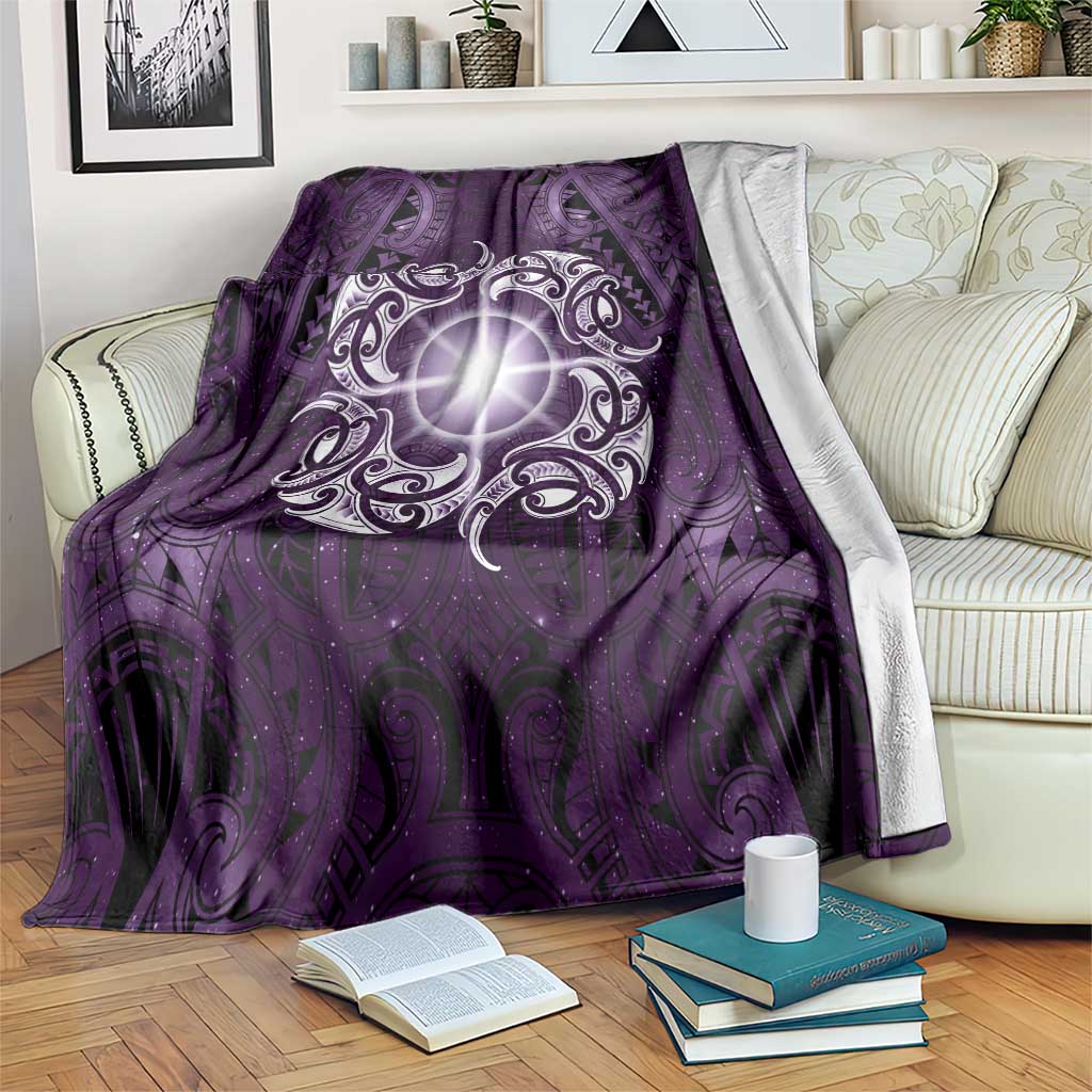 New Zealand Matariki Waipunarangi Blanket Maori Moko Purple Galaxy