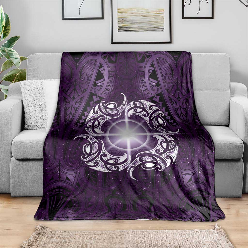 New Zealand Matariki Waipunarangi Blanket Maori Moko Purple Galaxy