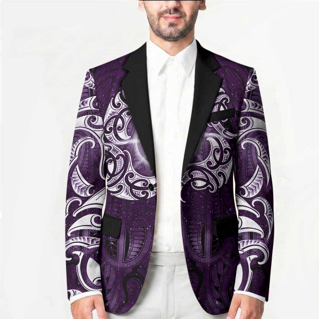New Zealand Matariki Waipunarangi Blazer Maori Moko Purple Galaxy