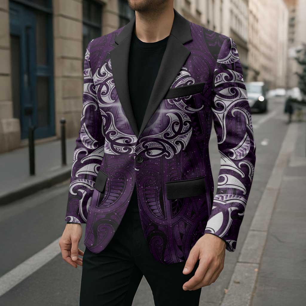 New Zealand Matariki Waipunarangi Blazer Maori Moko Purple Galaxy