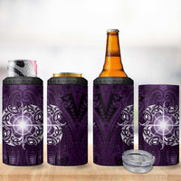 New Zealand Matariki Waipunarangi 4 in 1 Can Cooler Tumbler Maori Moko Purple Galaxy LT05 - Polynesian Pride