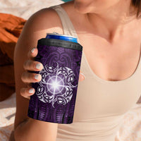 New Zealand Matariki Waipunarangi 4 in 1 Can Cooler Tumbler Maori Moko Purple Galaxy LT05 - Polynesian Pride