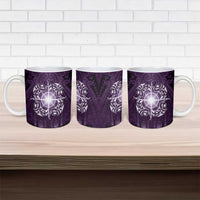 New Zealand Matariki Waipunarangi Ceramic Mug Maori Moko Purple Galaxy