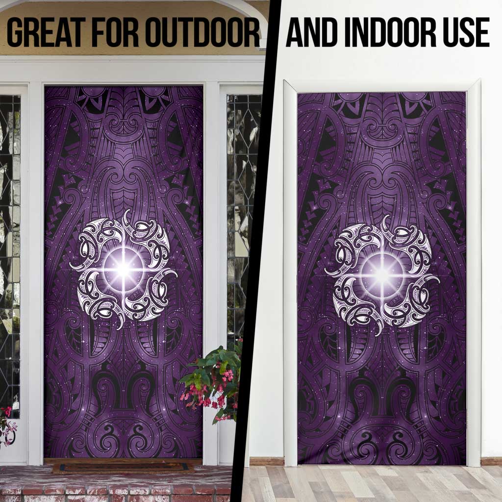 New Zealand Matariki Waipunarangi Door Cover Maori Moko Purple Galaxy LT05 - Polynesian Pride