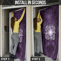 New Zealand Matariki Waipunarangi Door Cover Maori Moko Purple Galaxy LT05 - Polynesian Pride