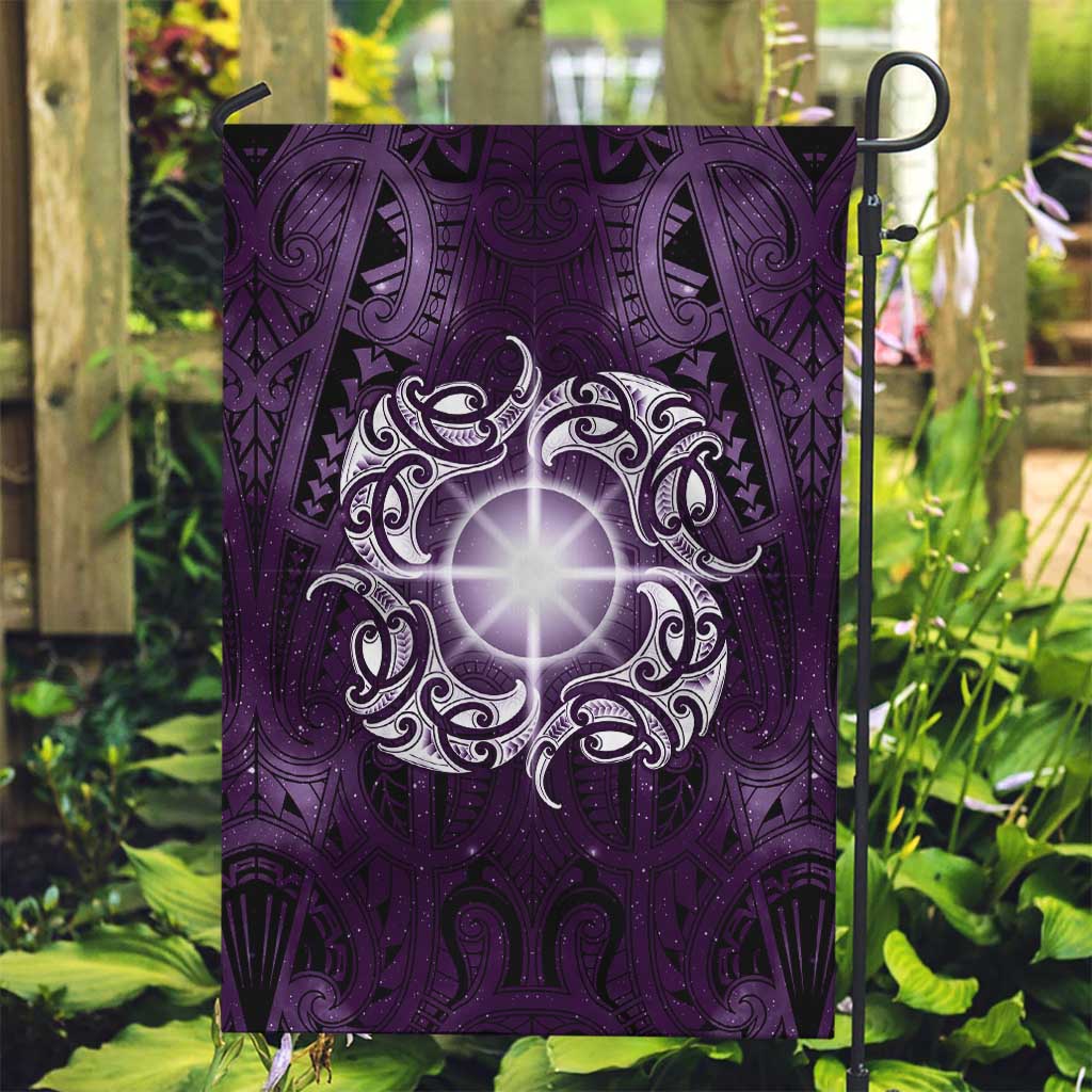 New Zealand Matariki Waipunarangi Garden Flag Maori Moko Purple Galaxy