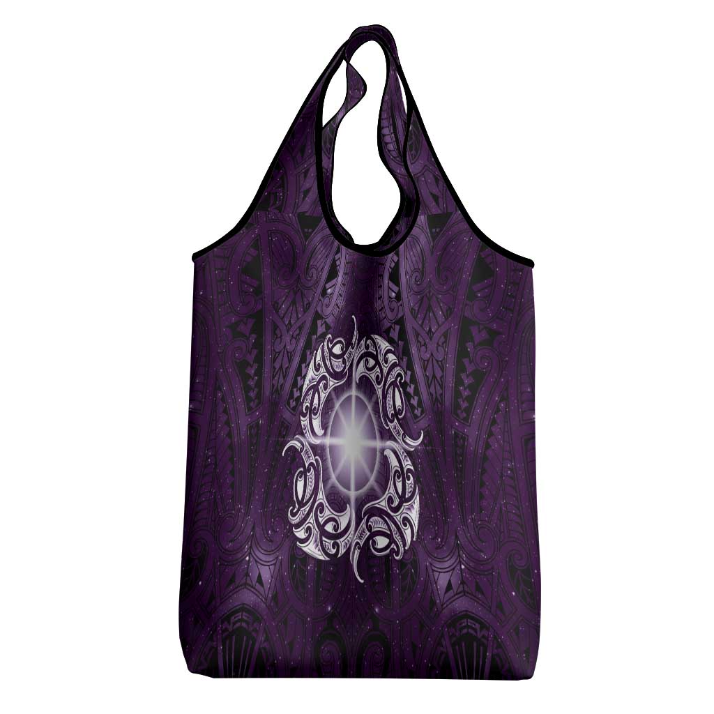 New Zealand Matariki Waipunarangi Grocery Bag Maori Moko Purple Galaxy