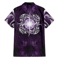 New Zealand Matariki Waipunarangi Hawaiian Shirt Maori Moko Purple Galaxy LT05 - Polynesian Pride