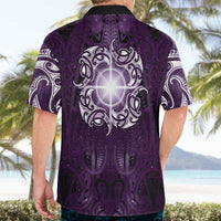 New Zealand Matariki Waipunarangi Hawaiian Shirt Maori Moko Purple Galaxy LT05 - Polynesian Pride