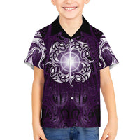 New Zealand Matariki Waipunarangi Hawaiian Shirt Maori Moko Purple Galaxy LT05 - Polynesian Pride