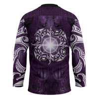 New Zealand Matariki Waipunarangi Hockey Jersey Maori Moko Purple Galaxy LT05 - Polynesian Pride