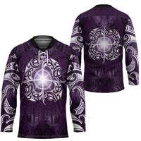 New Zealand Matariki Waipunarangi Hockey Jersey Maori Moko Purple Galaxy LT05 - Polynesian Pride