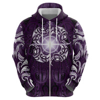 New Zealand Matariki Waipunarangi Hoodie Maori Moko Purple Galaxy LT05 - Polynesian Pride