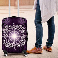 New Zealand Matariki Waipunarangi Luggage Cover Maori Moko Purple Galaxy LT05 Purple - Polynesian Pride