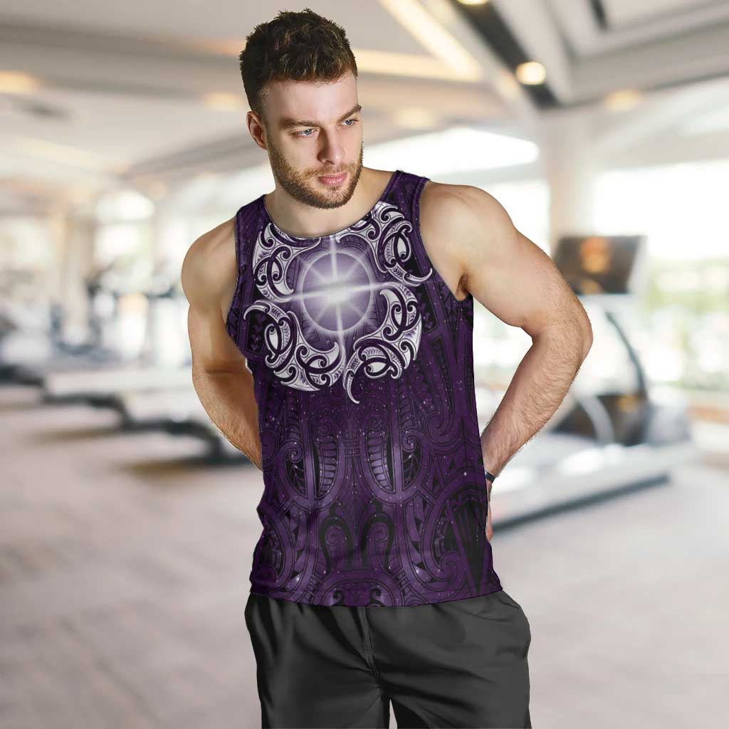 New Zealand Matariki Waipunarangi Men Tank Top Maori Moko Purple Galaxy