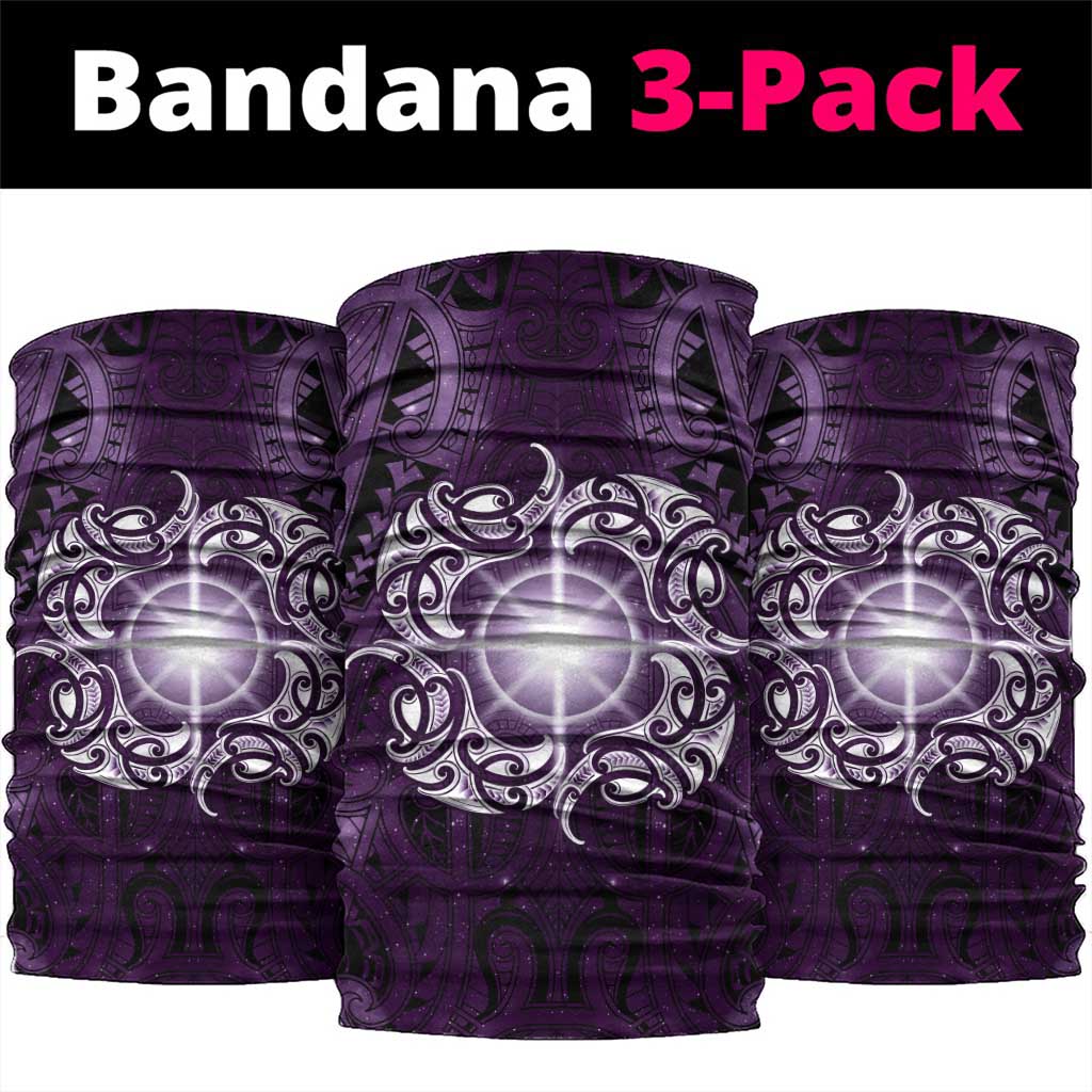 New Zealand Matariki Waipunarangi Neck Gaiter Maori Moko Purple Galaxy