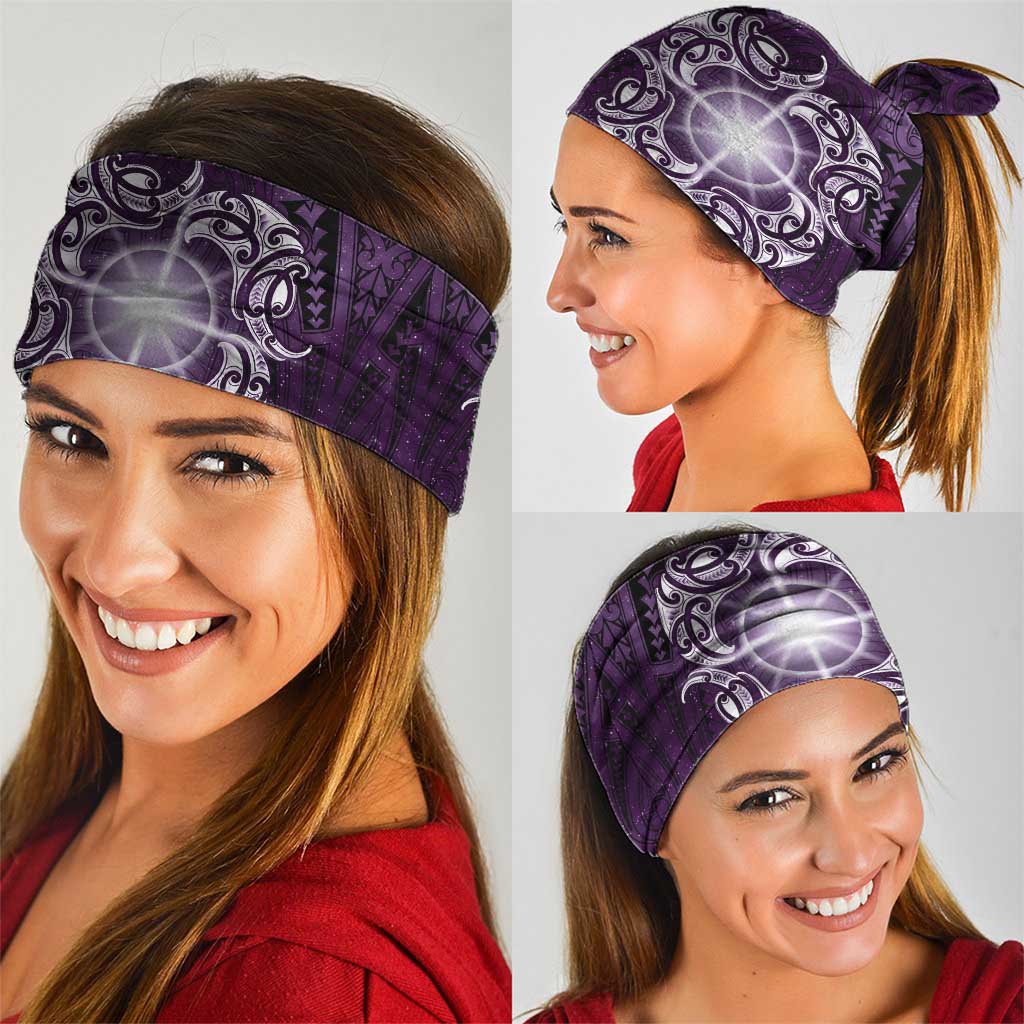 New Zealand Matariki Waipunarangi Neck Gaiter Maori Moko Purple Galaxy