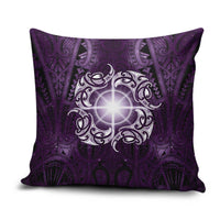 New Zealand Matariki Waipunarangi Pillow Cover Maori Moko Purple Galaxy