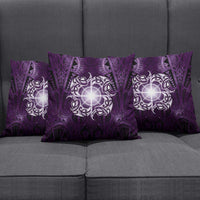 New Zealand Matariki Waipunarangi Pillow Cover Maori Moko Purple Galaxy