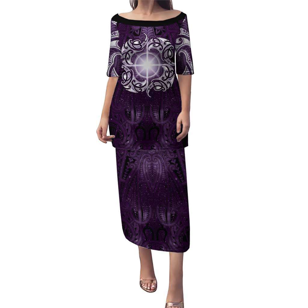 New Zealand Matariki Waipunarangi Puletasi Maori Moko Purple Galaxy