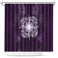 New Zealand Matariki Waipunarangi Shower Curtain Maori Moko Purple Galaxy