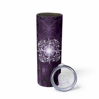 New Zealand Matariki Waipunarangi Skinny Tumbler Maori Moko Purple Galaxy LT05 - Polynesian Pride