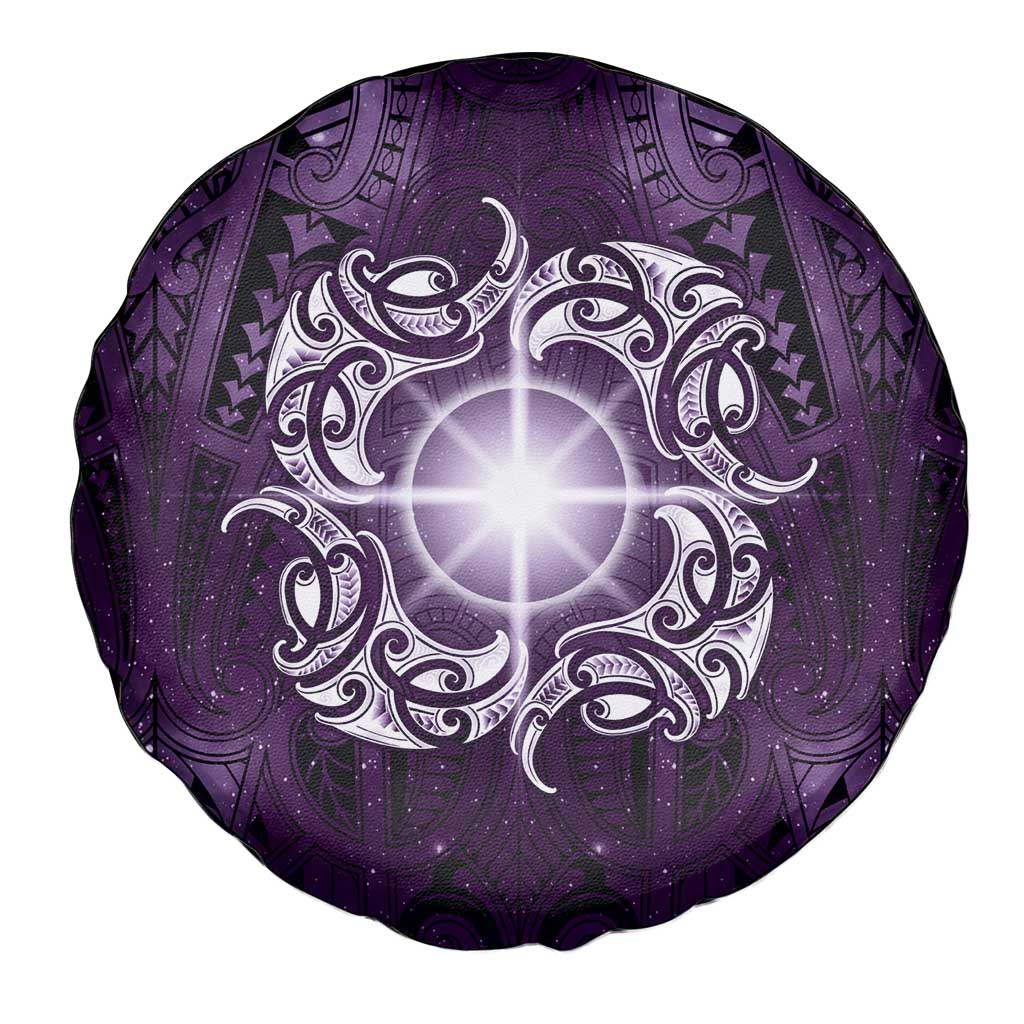 New Zealand Matariki Waipunarangi Spare Tire Cover Maori Moko Purple Galaxy LT05 - Polynesian Pride