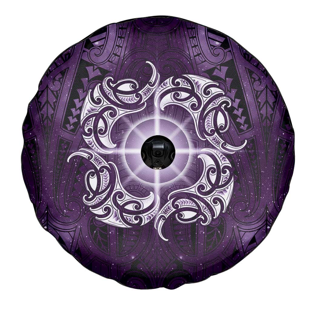 New Zealand Matariki Waipunarangi Spare Tire Cover Maori Moko Purple Galaxy LT05 - Polynesian Pride