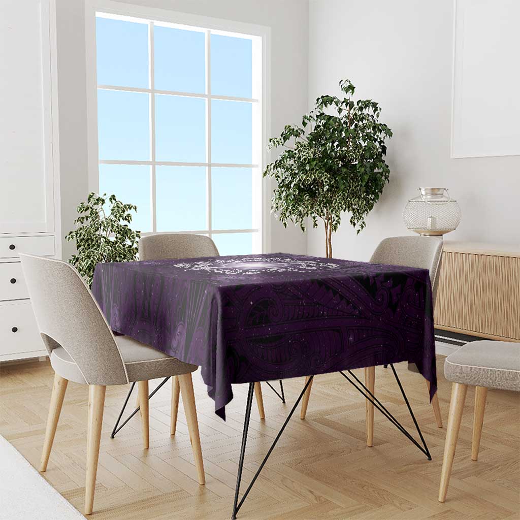 New Zealand Matariki Waipunarangi Tablecloth Maori Moko Purple Galaxy