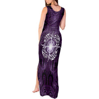 New Zealand Matariki Waipunarangi Tank Maxi Dress Maori Moko Purple Galaxy LT05 - Polynesian Pride