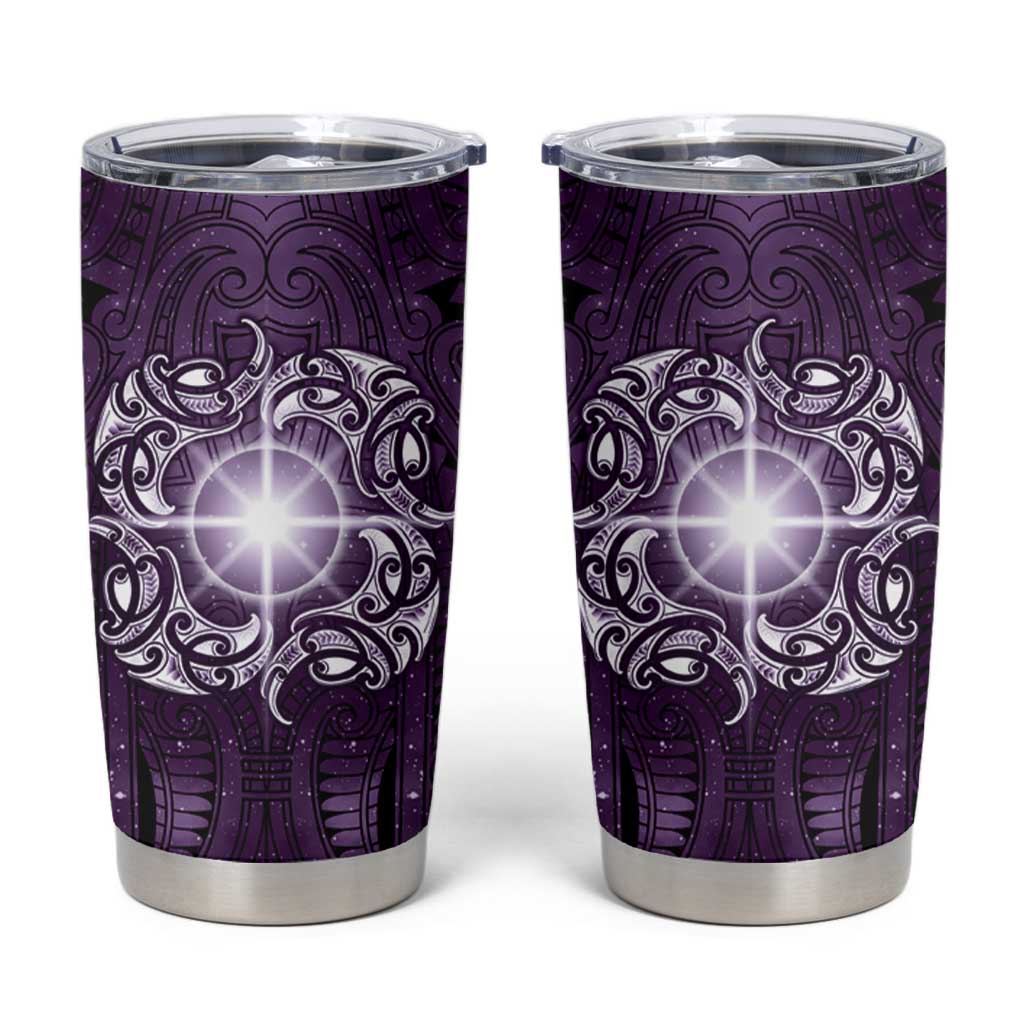 New Zealand Matariki Waipunarangi Tumbler Cup Maori Moko Purple Galaxy LT05 Purple - Polynesian Pride