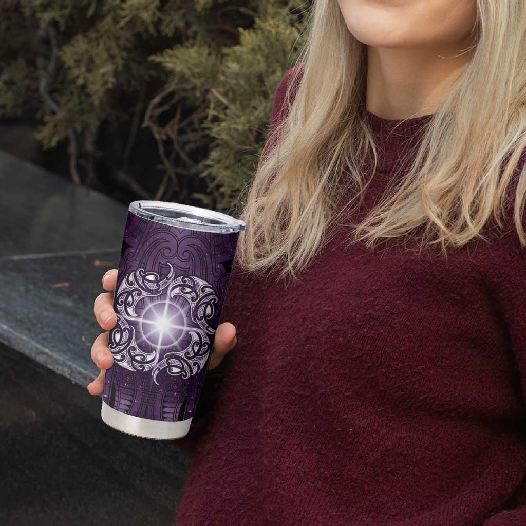 New Zealand Matariki Waipunarangi Tumbler Cup Maori Moko Purple Galaxy LT05 - Polynesian Pride