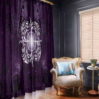 New Zealand Matariki Waipunarangi Window Curtain Maori Moko Purple Galaxy