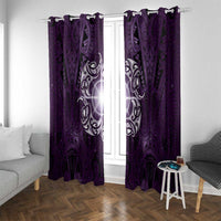 New Zealand Matariki Waipunarangi Window Curtain Maori Moko Purple Galaxy