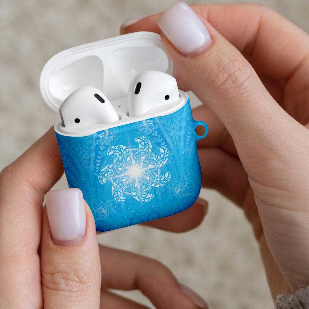 New Zealand Matariki Waiti AirPods Case Maori Moko Cyan Galaxy