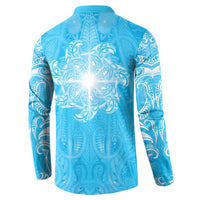 New Zealand Matariki Waiti Button Sweatshirt Maori Moko Cyan Galaxy