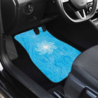 New Zealand Matariki Waiti Car Mats Maori Moko Cyan Galaxy