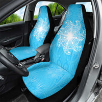 New Zealand Matariki Waiti Car Seat Cover Maori Moko Cyan Galaxy