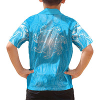 New Zealand Matariki Waiti Family Matching Puletasi and Hawaiian Shirt Maori Moko Cyan Galaxy LT05 - Polynesian Pride