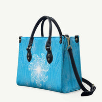 New Zealand Matariki Waiti Leather Bag Maori Moko Cyan Galaxy