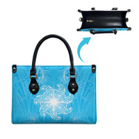 New Zealand Matariki Waiti Leather Bag Maori Moko Cyan Galaxy