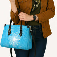 New Zealand Matariki Waiti Leather Bag Maori Moko Cyan Galaxy