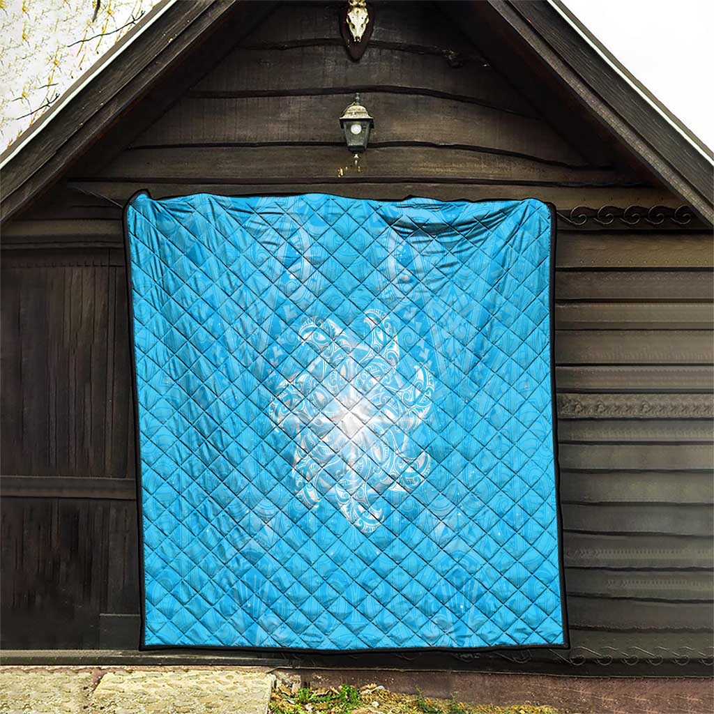 New Zealand Matariki Waiti Quilt Maori Moko Cyan Galaxy