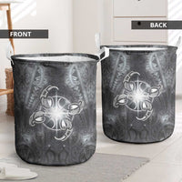 New Zealand Matariki Ururangi Laundry Basket Maori Moko Grey Galaxy