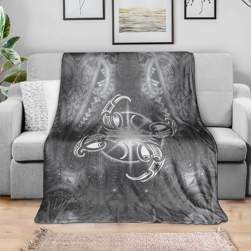 New Zealand Matariki Ururangi Blanket Maori Moko Grey Galaxy