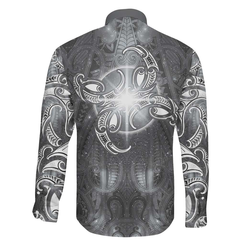 New Zealand Matariki Ururangi Family Matching Tank Maxi Dress and Hawaiian Shirt Maori Moko Grey Galaxy LT05 - Polynesian Pride