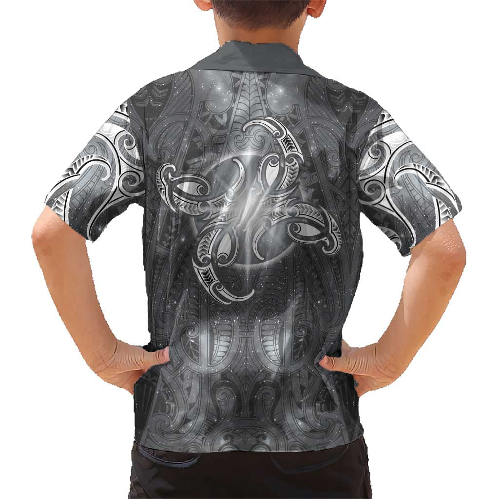 New Zealand Matariki Ururangi Kid Hawaiian Shirt Maori Moko Grey Galaxy LT05 - Polynesian Pride