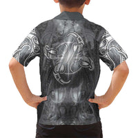 New Zealand Matariki Ururangi Kid Hawaiian Shirt Maori Moko Grey Galaxy LT05 - Polynesian Pride